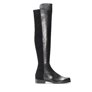 Stuart Weitzman Black 5050 OTK Leather Riding Boot Size 6 NEW IN BOX
